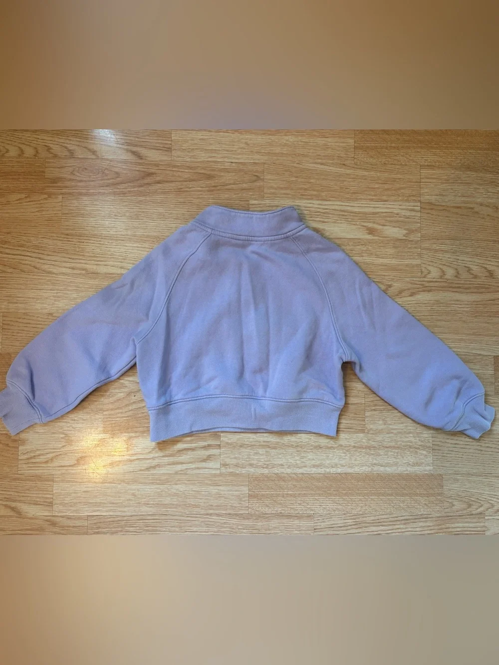 Lilac Half-Zip Cropped Sweatshirt